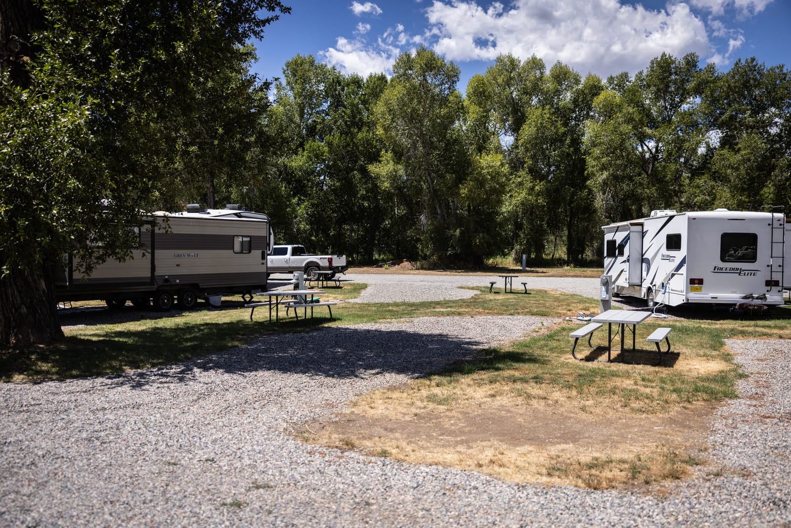 Riverside sites with picnic tables at Outdoorsy Bayfield